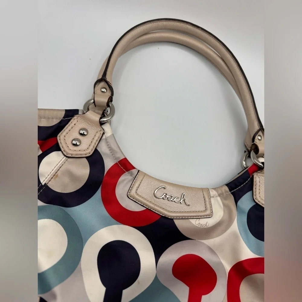 Coach Ashley Op Art Scarf Satchel / Shoulder Bag | Good Used Condition